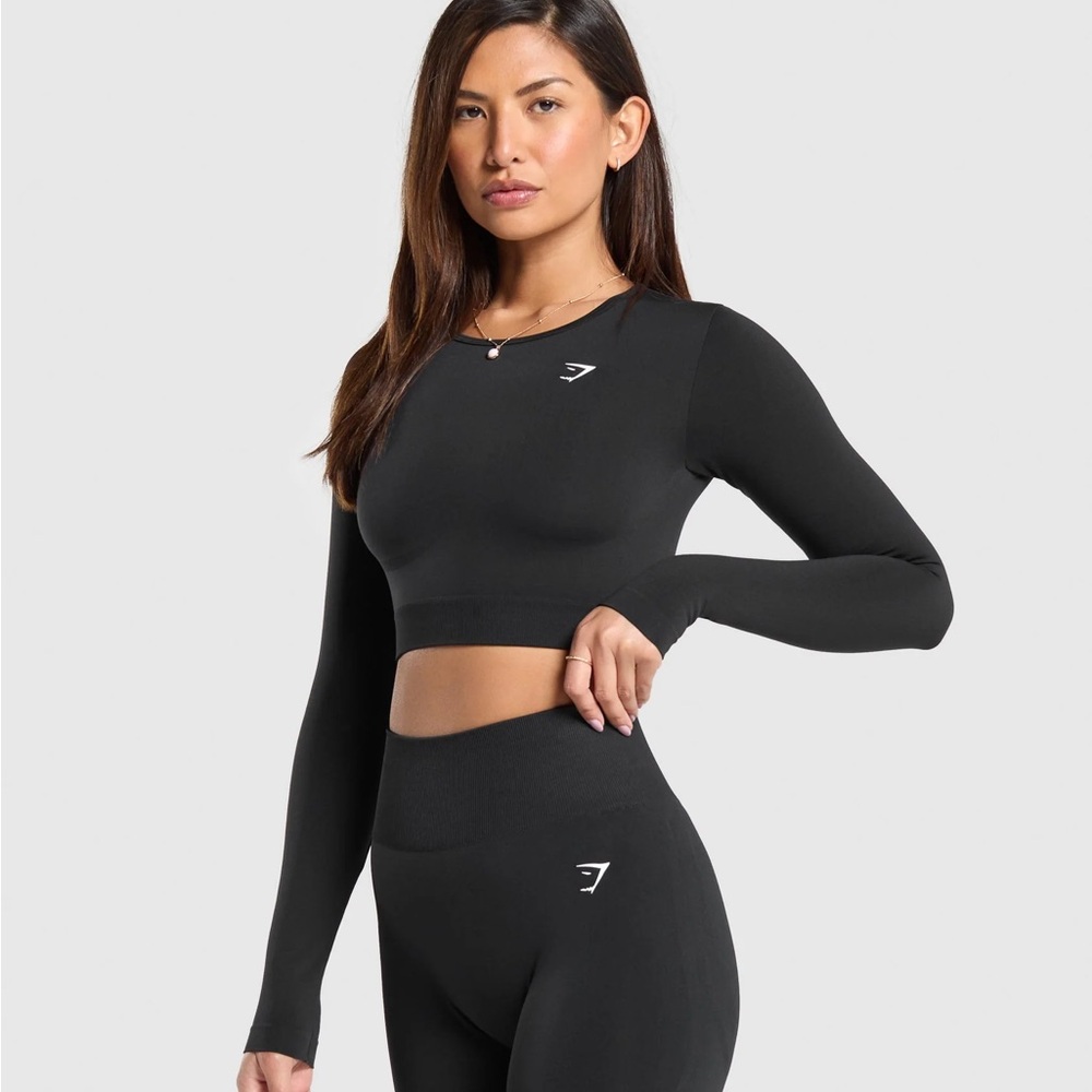 Gymshark everyday seamless black long sleeve crop top